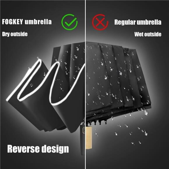 Windproof Travel Umbrella Reverse Folding Automatic Compact Car Rain Umbrella - Picture 5 of 8